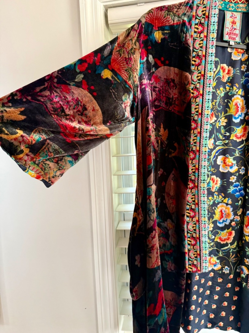 Johnny Was Velvet Kimono - Size Small, Multicolored - Picture 4 of 8